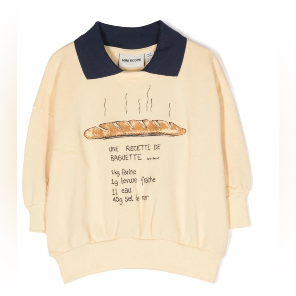 MINI RODINI
Baguette-print organic cotton sweatshirt size 9-11 years old